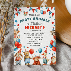 Invitación Fiesta de Cumpleaños para Niños del Zoológico: Lla
