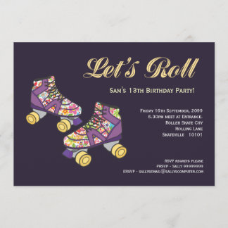 Invitación Fiesta de cumpleaños para patinaje sobre patinaje