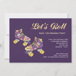 Invitación Fiesta de cumpleaños para patinaje sobre patinaje