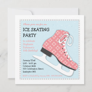 Invitación Fiesta de cumpleaños para patinar hielo Chica Funk