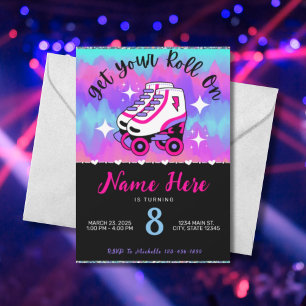 Invitación Fiesta de cumpleaños para patinar sobre patinaje d