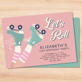 Invitación Fiesta de cumpleaños para patinar sobre patinaje s