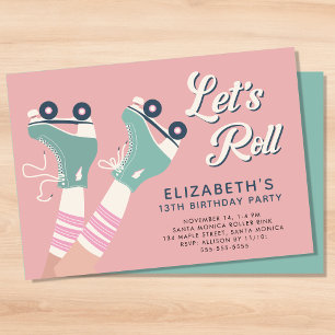 Invitación Fiesta de cumpleaños para patinar sobre patinaje s