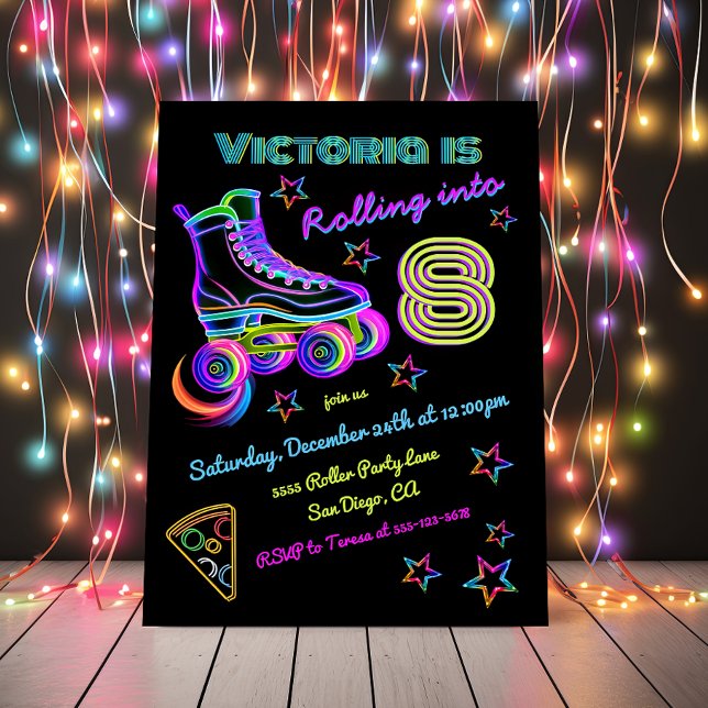 Invitación Fiesta de cumpleaños para patinar sobre patinaje s (Subido por el creador)