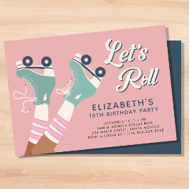 Invitación Fiesta de cumpleaños para patinar sobre patinaje V