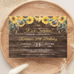 Invitación Fiesta de cumpleaños para sorpresa de girasol en l<br><div class="desc">Invitación a la fiesta Rustic Wood Sunflower Surprise,  30 cumpleaños</div>