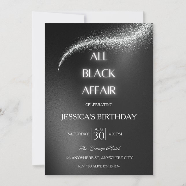 Invitación Fiesta de cumpleaños para todos los asuntos negros (Anverso)