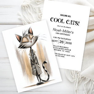 Invitación Fiesta de Cumpleaños para Todos los Gatos Geniales