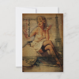 Invitación fiesta de cumpleaños parisiense femenina de la