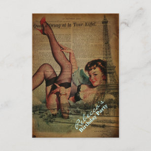Invitación fiesta de cumpleaños parisiense femenina de la