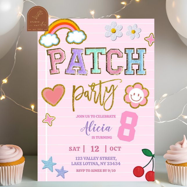 Invitación Fiesta de Cumpleaños Pastel Patch (Subido por el creador)