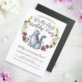 Invitación Fiesta de cumpleaños perfecta para el Día del Gato