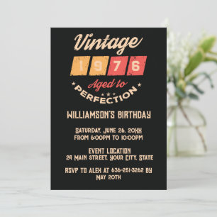 Invitación Fiesta de cumpleaños personalizada cincuenta vinta