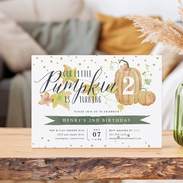 Invitación Fiesta de cumpleaños personalizada de calabaza de  (Subido por el creador)