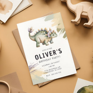 Invitación Fiesta de cumpleaños personalizada de dinosaurio c