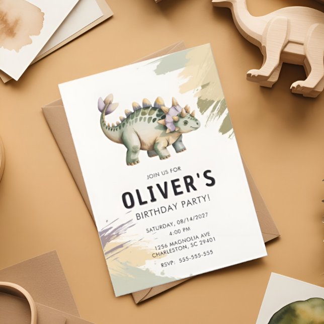Invitación Fiesta de cumpleaños personalizada de dinosaurio c (Subido por el creador)