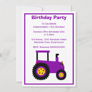 Invitación Fiesta de Cumpleaños Personalizada de Diseño de Tr