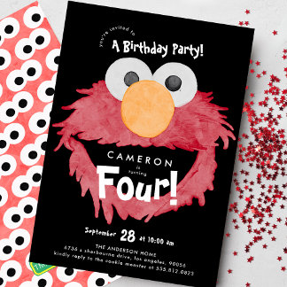 Invitación Fiesta de cumpleaños personalizada de ELMO de Barr