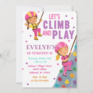 Invitación Fiesta de cumpleaños personalizada de escalada en 