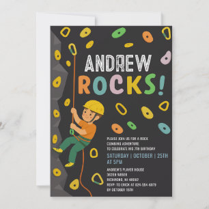 Invitación Fiesta de Cumpleaños Personalizada de Escalada en 