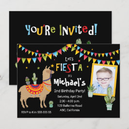Invitación fiesta de cumpleaños personalizada de fotos de lla