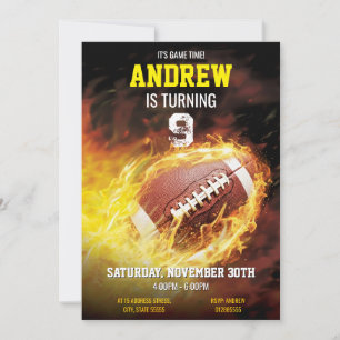Invitación Fiesta de Cumpleaños Personalizada de Fútbol Ameri