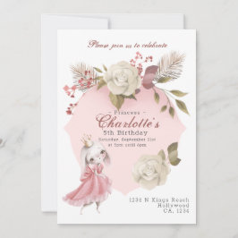 Invitación fiesta de cumpleaños personalizada de Princess Bun