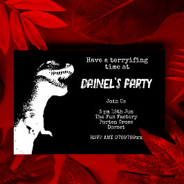 Invitación Fiesta de cumpleaños personalizada de T-Rex