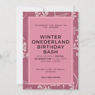 Invitación Fiesta de cumpleaños personalizada de Winter ONEde