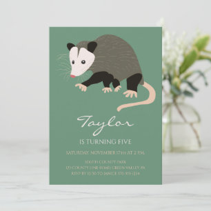 Invitación Fiesta de cumpleaños personalizada de zarigüeya Op
