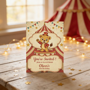 Invitación Fiesta de Cumpleaños Personalizada del Circo Vinta
