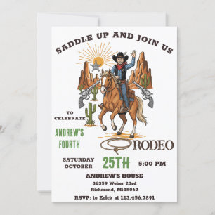 Invitación Fiesta de cumpleaños personalizada del Salvaje Oes