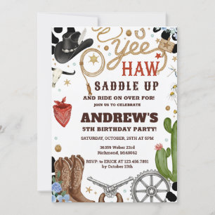 Invitación Fiesta de Cumpleaños Personalizada del Salvaje Oes