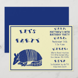 Invitación Fiesta de cumpleaños personalizada Navy Blue Armad