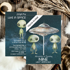 Invitación Fiesta de cumpleaños personalizada para alienígena