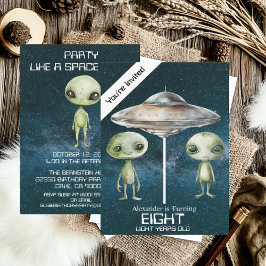 Invitación Fiesta de cumpleaños personalizada para alienígena