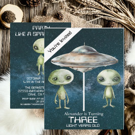 Invitación Fiesta de cumpleaños personalizada para alienígena