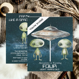 Invitación Fiesta de cumpleaños personalizada para alienígena