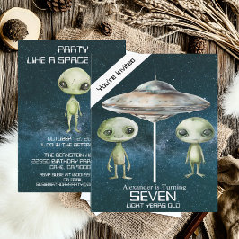 Invitación Fiesta de cumpleaños personalizada para alienígena