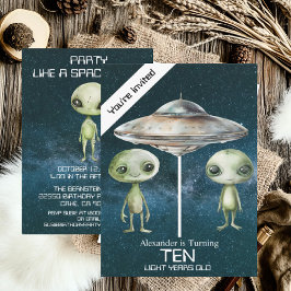 Invitación Fiesta de cumpleaños personalizada para extraterre