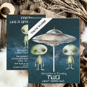 Invitación Fiesta de cumpleaños personalizada para extraterre