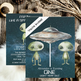 Invitación Fiesta de cumpleaños personalizada para extraterre