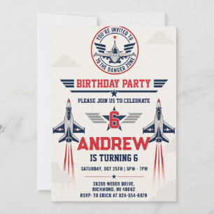 Invitación Fiesta de cumpleaños personalizada para niño pilot