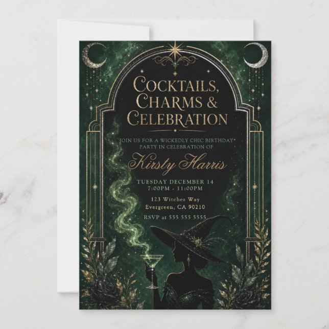 Invitación Fiesta de cumpleaños perversamente chic (Anverso)