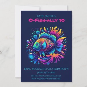 Invitación Fiesta de cumpleaños - Pescado colorido