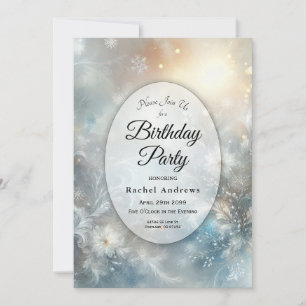 Invitación Fiesta de Cumpleaños Pétalos Congelados en Niebla