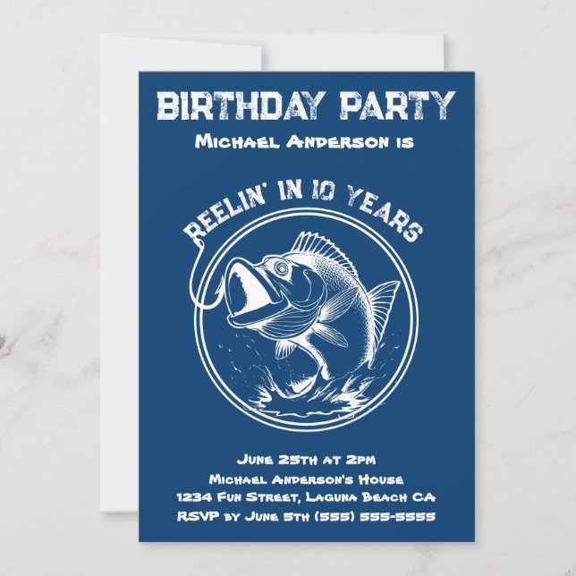 Invitación Fiesta de Cumpleaños-Pez  (Anverso)