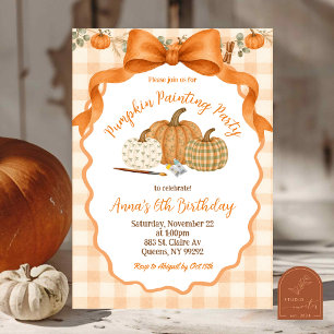 Invitación Fiesta de cumpleaños pintando calabazas