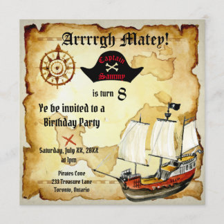 Invitación Fiesta de cumpleaños pirata !
