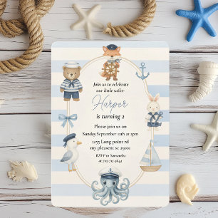 Invitación Fiesta de Cumpleaños Pirata   Ahoy Capitán Adorabl